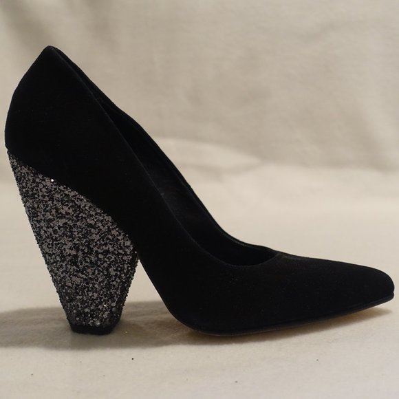 NEW! Ramon Tenza Black Sparkly Wedges - Picture 1 of 6